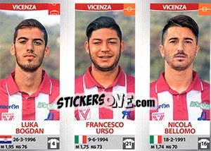 Cromo Luka Bogdan / Francesco Urso / Nicola Bellomo - Calciatori 2016-2017 - Panini