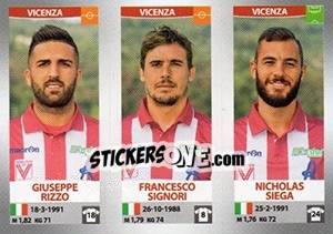 Sticker Giuseppe Rizzo / Francesco Signori / Nicholas Siega - Calciatori 2016-2017 n. 736 - Panini