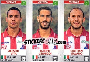 Cromo Alessio Vita / Iacopo Cernigoi / Cristian Galano - Calciatori 2016-2017 - Panini