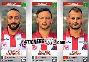 Sticker Stefano Giacomelli / Matteo Di Piazza / Filip Raicevic - Calciatori 2016-2017 - Panini