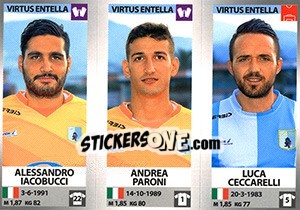 Figurina Alessandro Iacobucci / Andrea Paroni / Luca Ceccarelli - Calciatori 2016-2017 - Panini