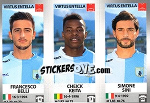 Figurina Francesco Belli / Cheick Keita / Simone Sini - Calciatori 2016-2017 - Panini