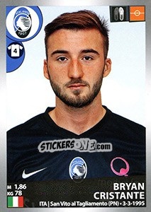 Figurina Bryan Cristante - Calciatori 2016-2017 - Panini