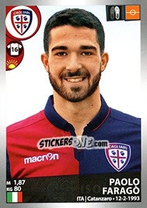 Figurina Paolo Faragò - Calciatori 2016-2017 - Panini