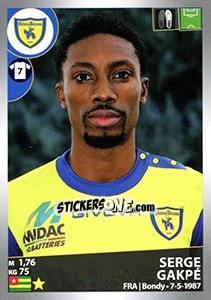 Figurina Serge Gakpé - Calciatori 2016-2017 - Panini