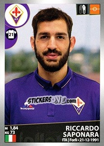 Sticker Riccardo Saponara - Calciatori 2016-2017 - Panini