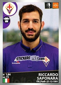 Cromo Riccardo Saponara - Calciatori 2016-2017 - Panini