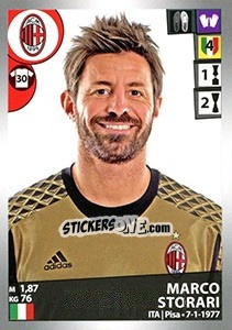 Sticker Marco Storari - Calciatori 2016-2017 n. M30 - Panini