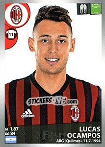 Sticker Lucas Ocampos - Calciatori 2016-2017 - Panini