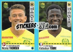 Sticker Nicolaj Thomsen / Abdoulaye Toure - FOOT 2016-2017 - Panini