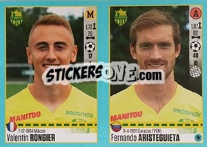 Cromo Valentin Rongier / Fernando Aristeguieta - FOOT 2016-2017 - Panini