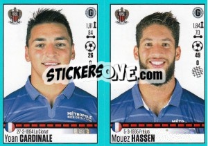 Sticker Yoan Cardinale / Mouez Hassen - FOOT 2016-2017 - Panini