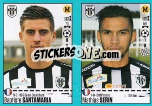 Sticker Baptiste Santamaria / Mathias Serin - FOOT 2016-2017 n. 34 - Panini