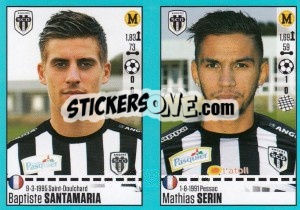 Sticker Baptiste Santamaria / Mathias Serin - FOOT 2016-2017 - Panini