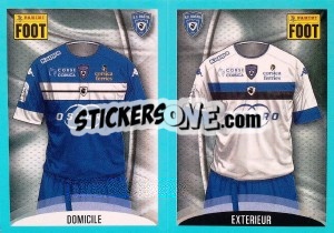 Cromo Bastia Maillot Domicile - Maillot Extérieur - FOOT 2016-2017 - Panini