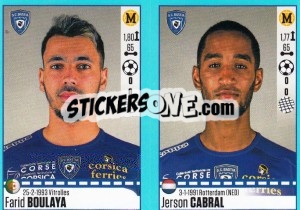 Cromo Farid Boulaya / Jerson Cabral - FOOT 2016-2017 - Panini