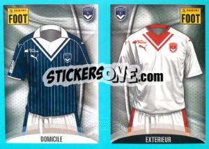 Sticker Bordeaux Maillot Domicile - Maillot Extérieur - FOOT 2016-2017 - Panini