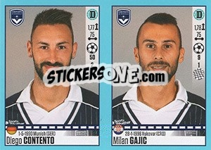 Sticker Diego Contento / Milan Gajic - FOOT 2016-2017 - Panini