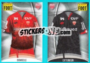 Sticker Dijon Maillot Domicile - Maillot Extérieur - FOOT 2016-2017 n. 174 - Panini