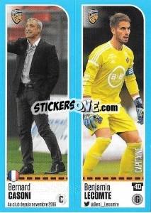 Sticker Bernard Casoni / Benjamin Lecomte - FOOT 2016-2017 - Panini