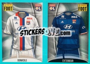 Sticker Lyon Maillot Domicile - Maillot Extérieur - FOOT 2016-2017 n. 342 - Panini