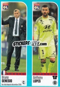 Sticker Bruno Genesio / Anthony Lopes - FOOT 2016-2017 n. 344 - Panini