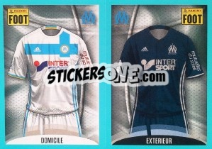 Sticker Marseille Maillot Domicile - Maillot Extérieur - FOOT 2016-2017 n. 384 - Panini