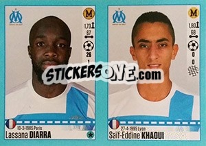 Cromo Lassana Diarra / Saïf-Eddine Khaoui - FOOT 2016-2017 - Panini