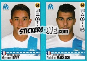 Cromo Maxime Lopez / Zinédine Machach - FOOT 2016-2017 - Panini