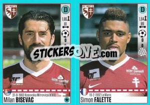 Sticker Milan Bisevac / Simon Falette - FOOT 2016-2017 n. 444 - Panini