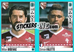 Cromo Milan Bisevac / Simon Falette - FOOT 2016-2017 - Panini