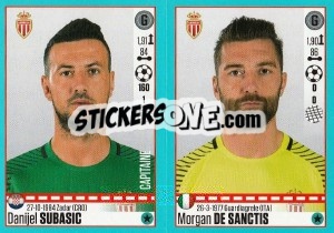 Sticker Danijel Subasic / Morgan De Sanctis - FOOT 2016-2017 - Panini