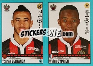 Sticker Younes Belhanda / Wylan Cyprien - FOOT 2016-2017 n. 660 - Panini