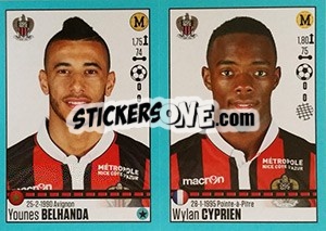 Sticker Younes Belhanda / Wylan Cyprien - FOOT 2016-2017 - Panini