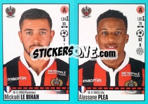 Cromo Mickaël Le Bihan / Alassane Plea - FOOT 2016-2017 - Panini