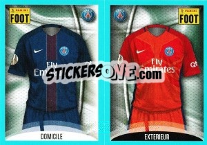 Sticker Paris Maillot Domicile - Maillot Extérieur - FOOT 2016-2017 n. 678 - Panini