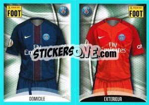 Sticker Paris Maillot Domicile - Maillot Extérieur - FOOT 2016-2017 - Panini