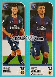 Cromo Thiago Motta / Marco Verratti - FOOT 2016-2017 - Panini