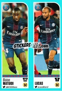 Sticker Blaise Matuidi / Lucas Moura - FOOT 2016-2017 n. 688 - Panini