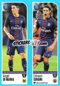 Sticker Angel Di Maria / Edinson Cavani - FOOT 2016-2017 - Panini