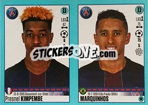 Sticker Presnel Kimpembe / Marquinhos - FOOT 2016-2017 n. 696 - Panini