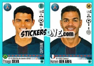 Sticker Thiago Silva / Hatem Ben Arfa - FOOT 2016-2017 n. 700 - Panini