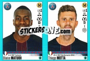 Sticker Blaise Matuidi / Thiago Motta - FOOT 2016-2017 n. 706 - Panini