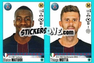 Sticker Blaise Matuidi / Thiago Motta - FOOT 2016-2017 - Panini