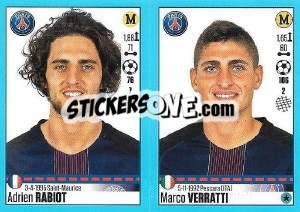 Sticker Adrien Rabiot / Marco Verratti - FOOT 2016-2017 n. 710 - Panini