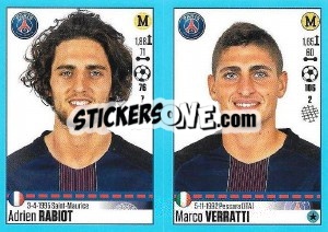 Figurina Adrien Rabiot / Marco Verratti - FOOT 2016-2017 - Panini