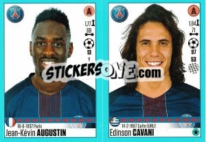 Sticker Jean-Kévin Augustin / Edinson Cavani - FOOT 2016-2017 - Panini