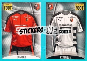 Sticker Rennes Maillot Domicile - Maillot Extérieur - FOOT 2016-2017 - Panini