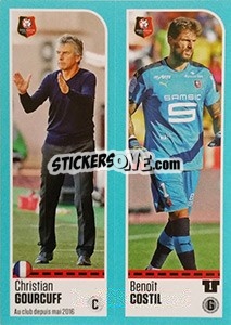 Sticker Christian Gourcuff / Benoît Costil - FOOT 2016-2017 n. 722 - Panini