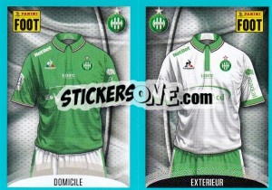 Sticker Saint-Etienne Maillot Domicile - Maillot Extérieur - FOOT 2016-2017 n. 762 - Panini